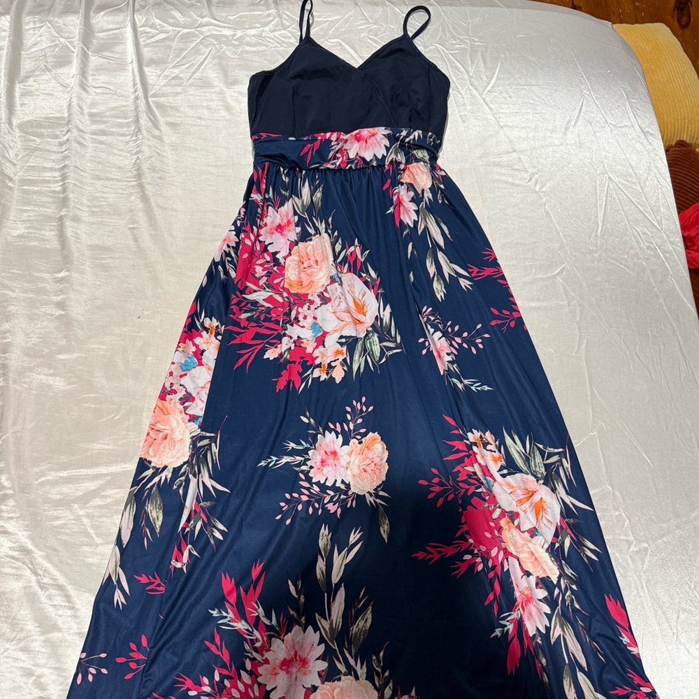 Floral Strapless Maxi Dress